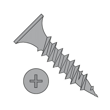 Newport Fasteners Drywall Screw, #10 x 5 in, Steel, Flat Head Phillips Drive, 500 PK 431769-500